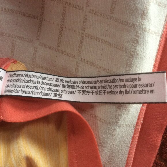 Victoria's Secret No-Wire Multi-way Color Block Orange/White Padded Bra Size 36D - Picture 8 of 8